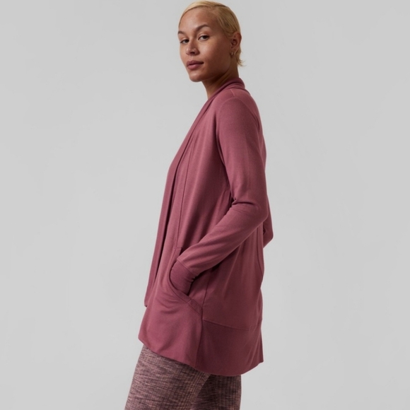 Athleta Pranayama Open front Nirvana Wrap - Berry Small - Picture 9 of 10